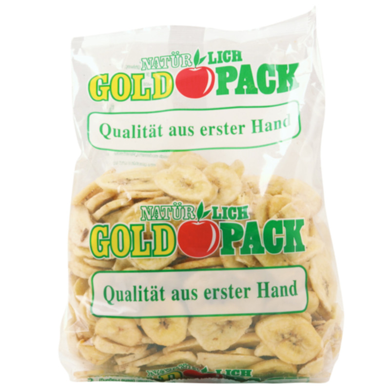 Goldpack Bananenchips 500 g knusprige Bananensnacks für zwischendurch und Küche
